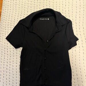 Abercrombie & Fitch Black Button Up Top